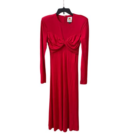 Farm Rio Twisted Cup Midi Dress - Size Small - Red (New) - Picture 3 of 4